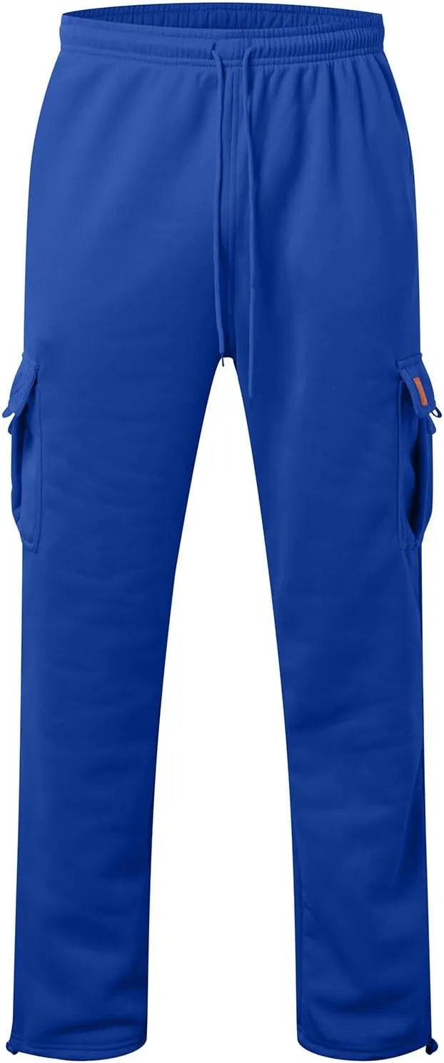 Pants Cargo for Man Mens Athleisure and Fleece Bunched Feet Multi Pocket Cargo Pants Pantalones Cargo Hombre