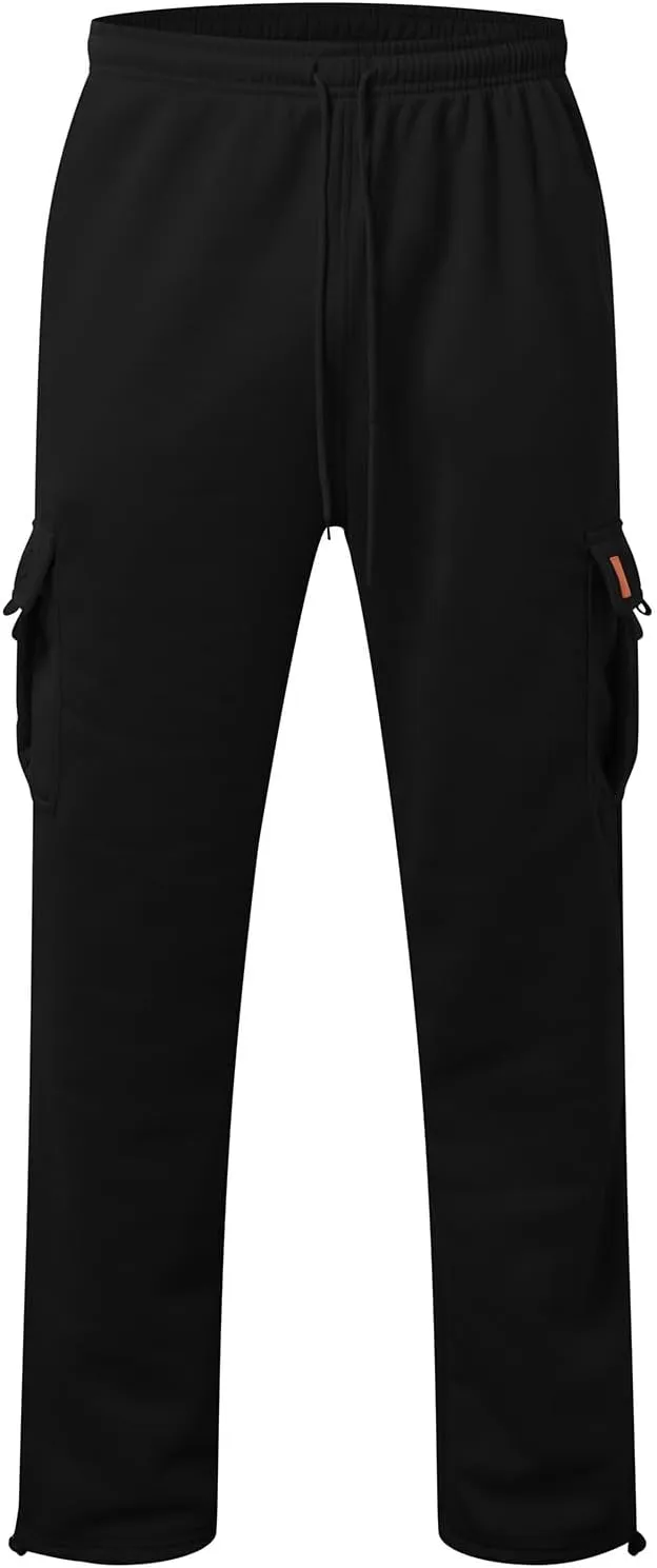 Pants Cargo for Man Mens Athleisure and Fleece Bunched Feet Multi Pocket Cargo Pants Pantalones Cargo Hombre