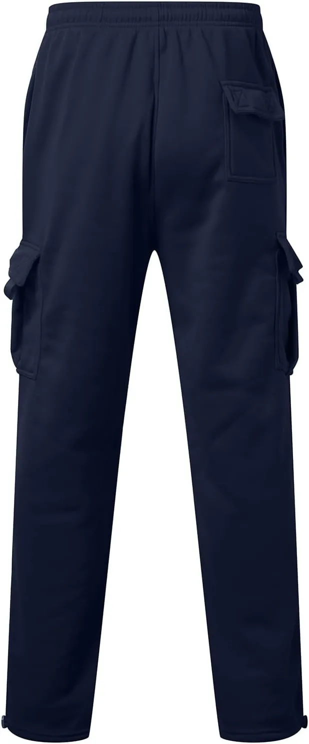 Pants Cargo for Man Mens Athleisure and Fleece Bunched Feet Multi Pocket Cargo Pants Pantalones Cargo Hombre