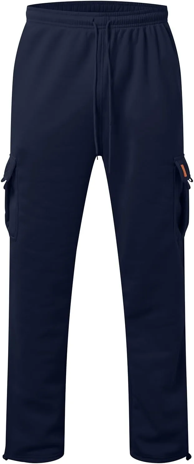 Pants Cargo for Man Mens Athleisure and Fleece Bunched Feet Multi Pocket Cargo Pants Pantalones Cargo Hombre