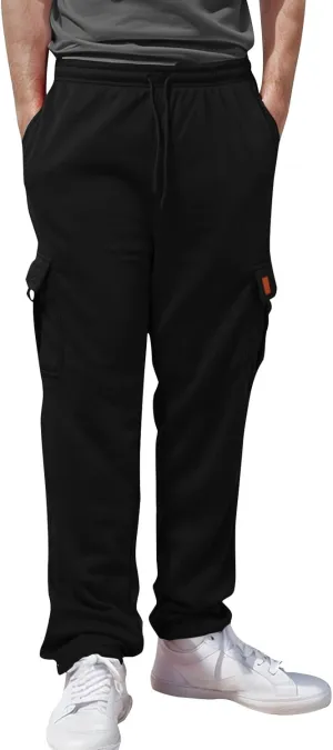 Pants Cargo for Man Mens Athleisure and Fleece Bunched Feet Multi Pocket Cargo Pants Pantalones Cargo Hombre