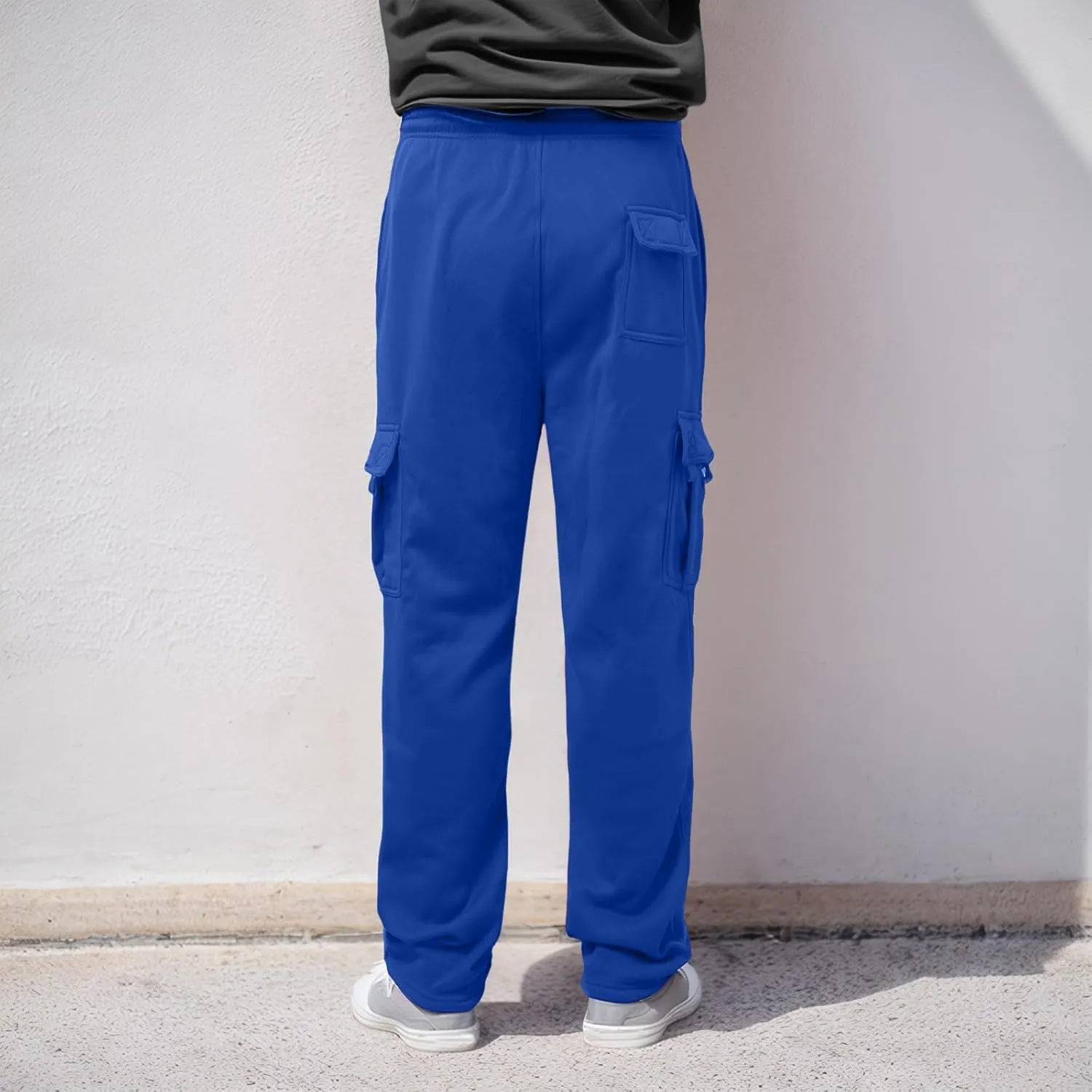 Pants Cargo for Man Mens Athleisure and Fleece Bunched Feet Multi Pocket Cargo Pants Pantalones Cargo Hombre