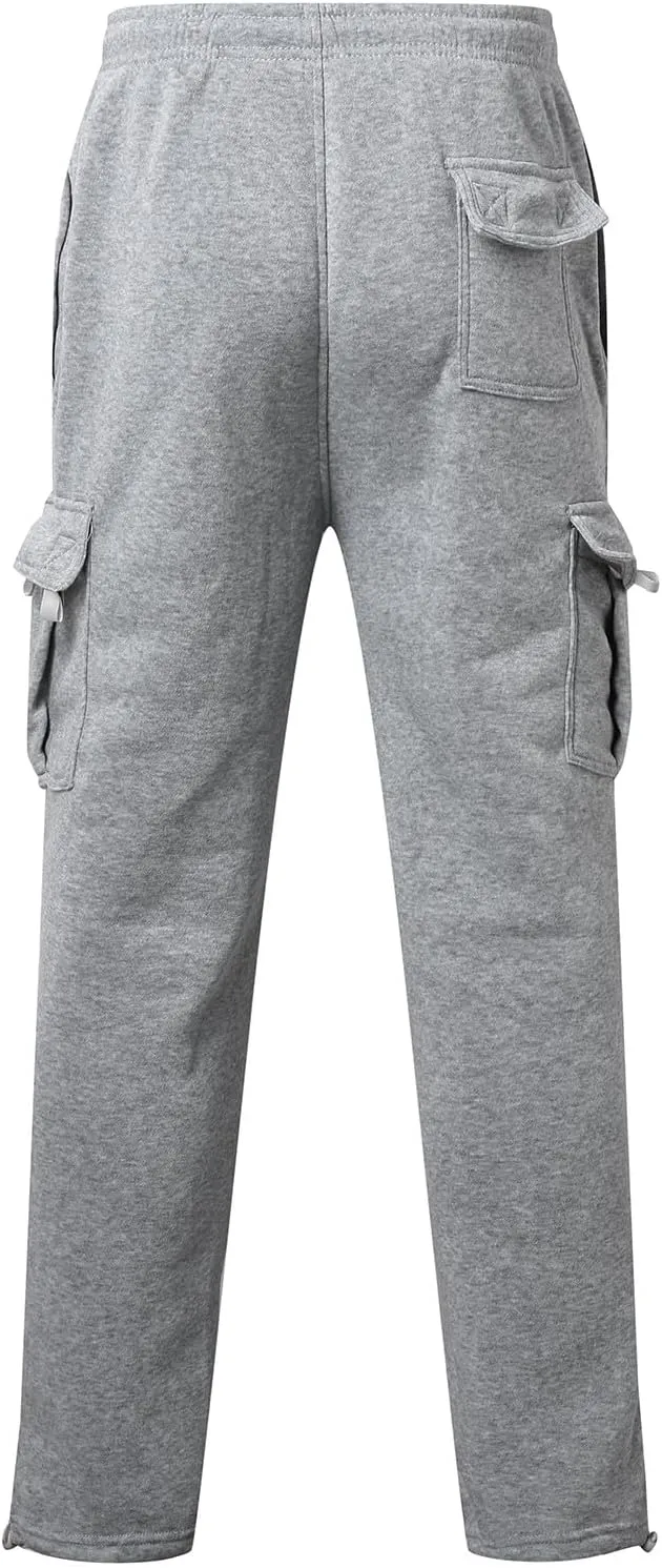 Pants Cargo for Man Mens Athleisure and Fleece Bunched Feet Multi Pocket Cargo Pants Pantalones Cargo Hombre