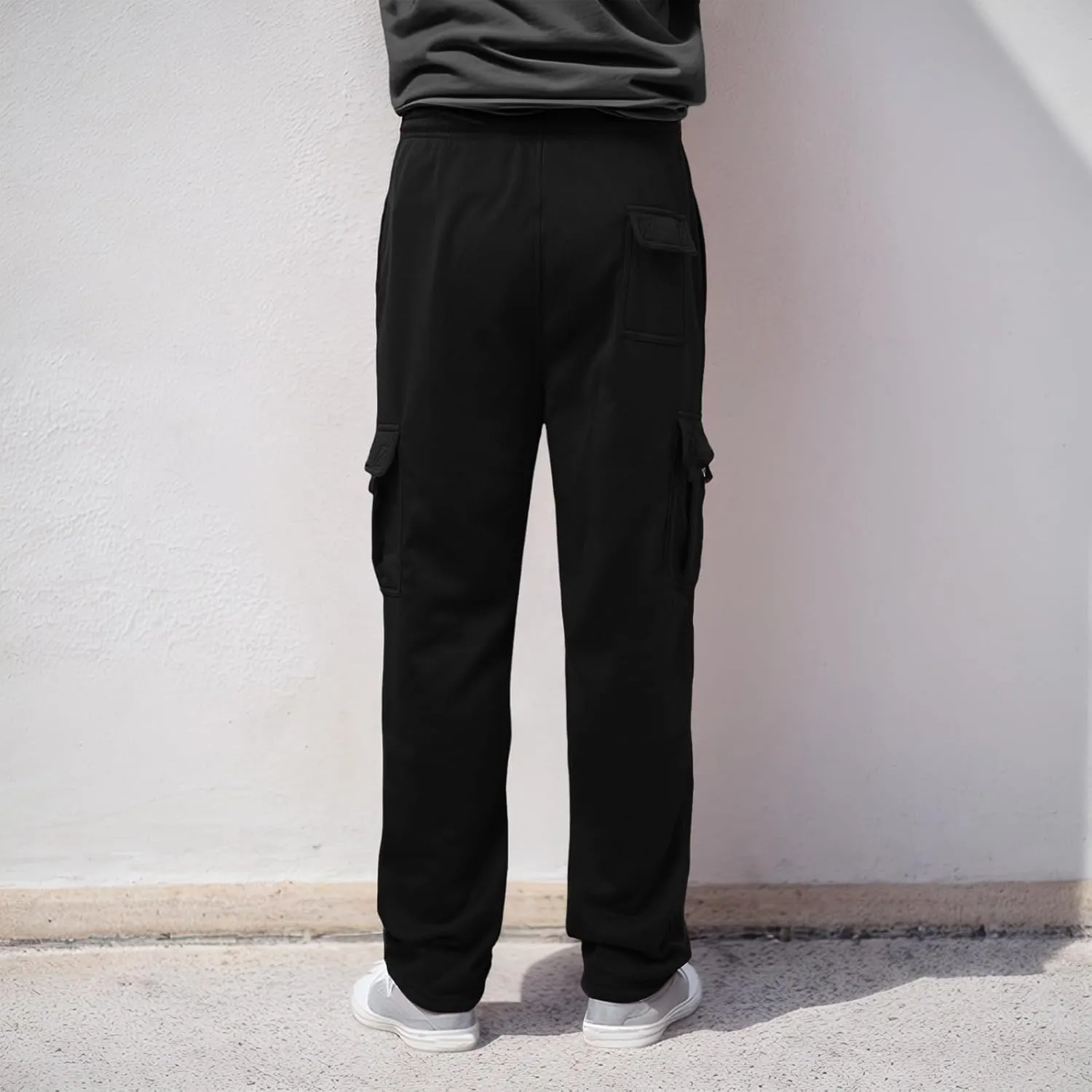Pants Cargo for Man Mens Athleisure and Fleece Bunched Feet Multi Pocket Cargo Pants Pantalones Cargo Hombre