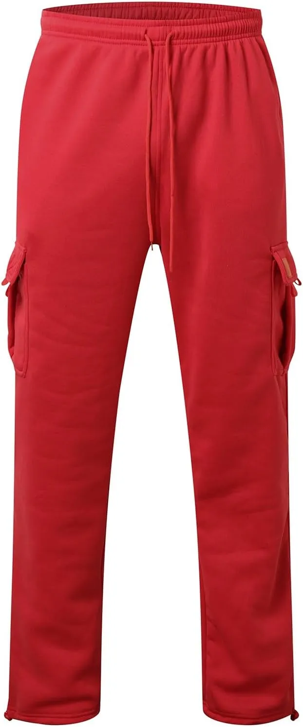 Pants Cargo for Man Mens Athleisure and Fleece Bunched Feet Multi Pocket Cargo Pants Pantalones Cargo Hombre