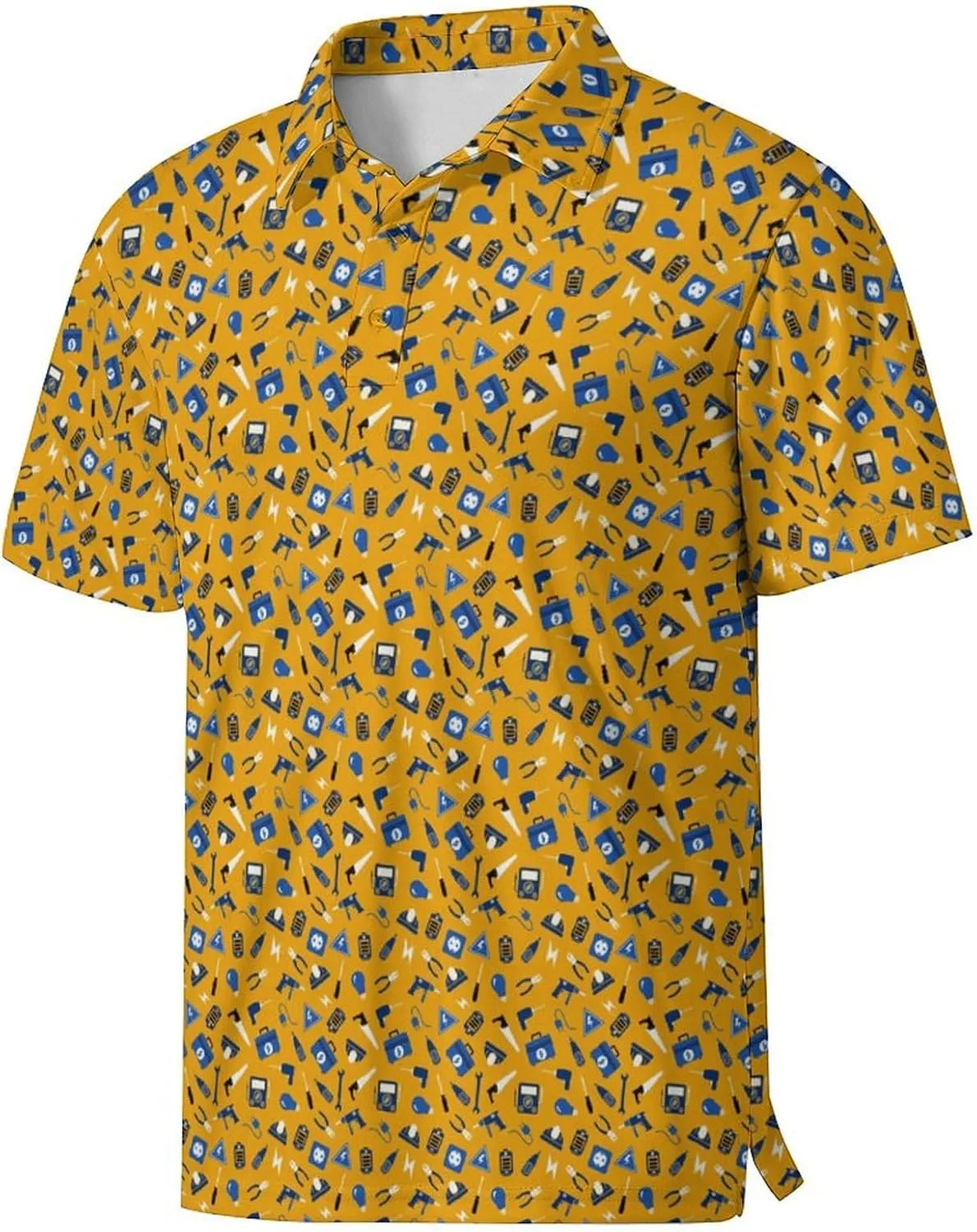 Party Mens Golf Shirt Print Short Sleeve Moisture Wicking Funny Sport Performance Polo Shirts for Men