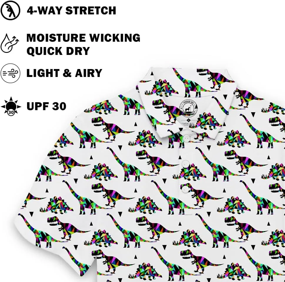 Proud 90 Unique Golf Shirts for Men - Moisture Wicking Mens Golf Polo | Reptar Fun Men’s Golf Shirt