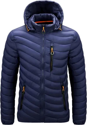 Puffer Jacket for Teen Boys Thicken Long Sleeve Winter Coat Classic Running Rain Jacket with Pockets Down Parka Jacket