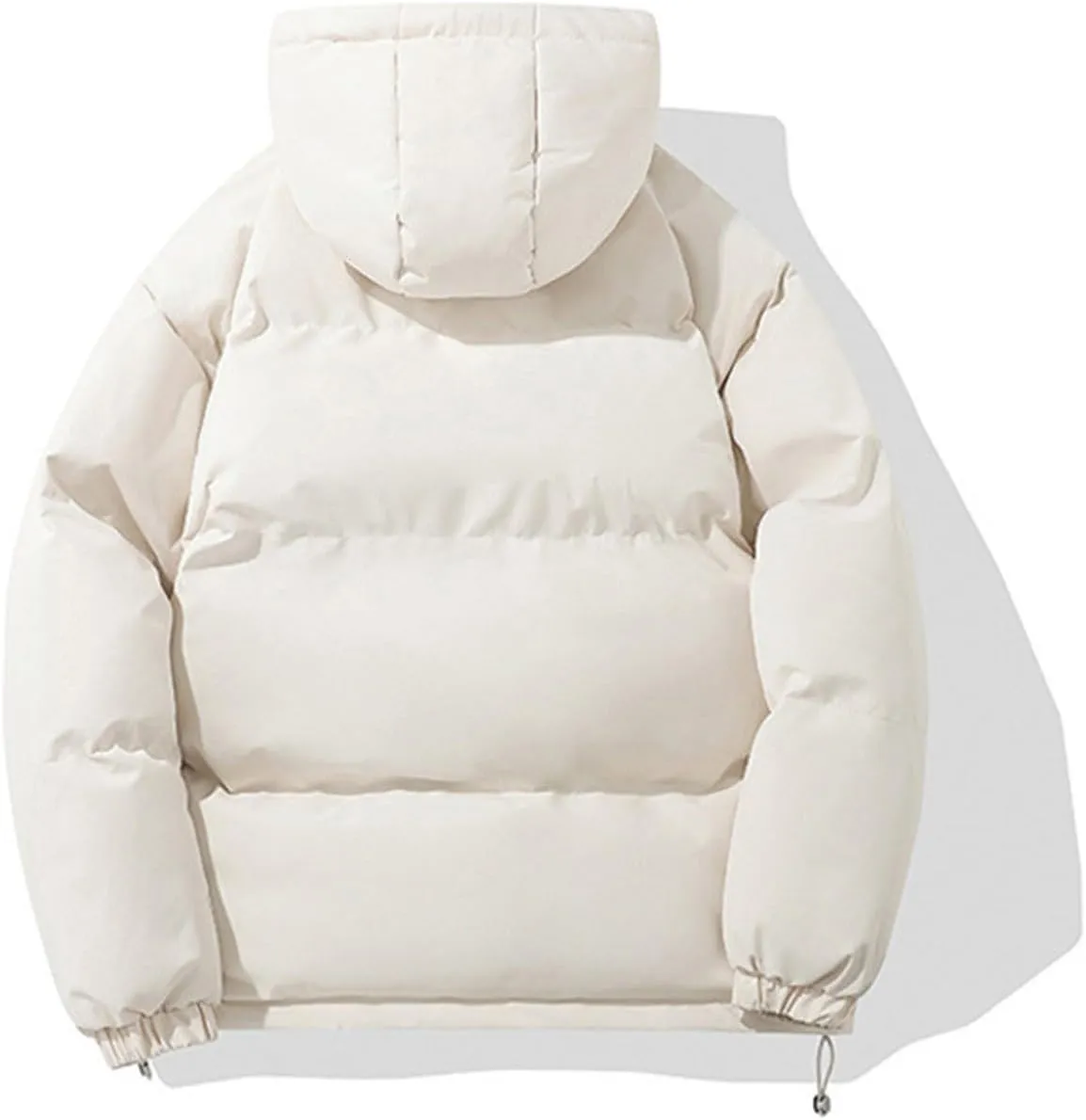 Puffer Jacket Womens Women Solid Long Sleeve Coat Down Full Zip Padded Jacket Hooded Fleece Lined Casual Workout Parka