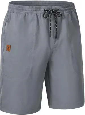 QPNGRP Men's Stretch Waist Casual Shorts with 5 Pockets Include 1 Zipper Pocket