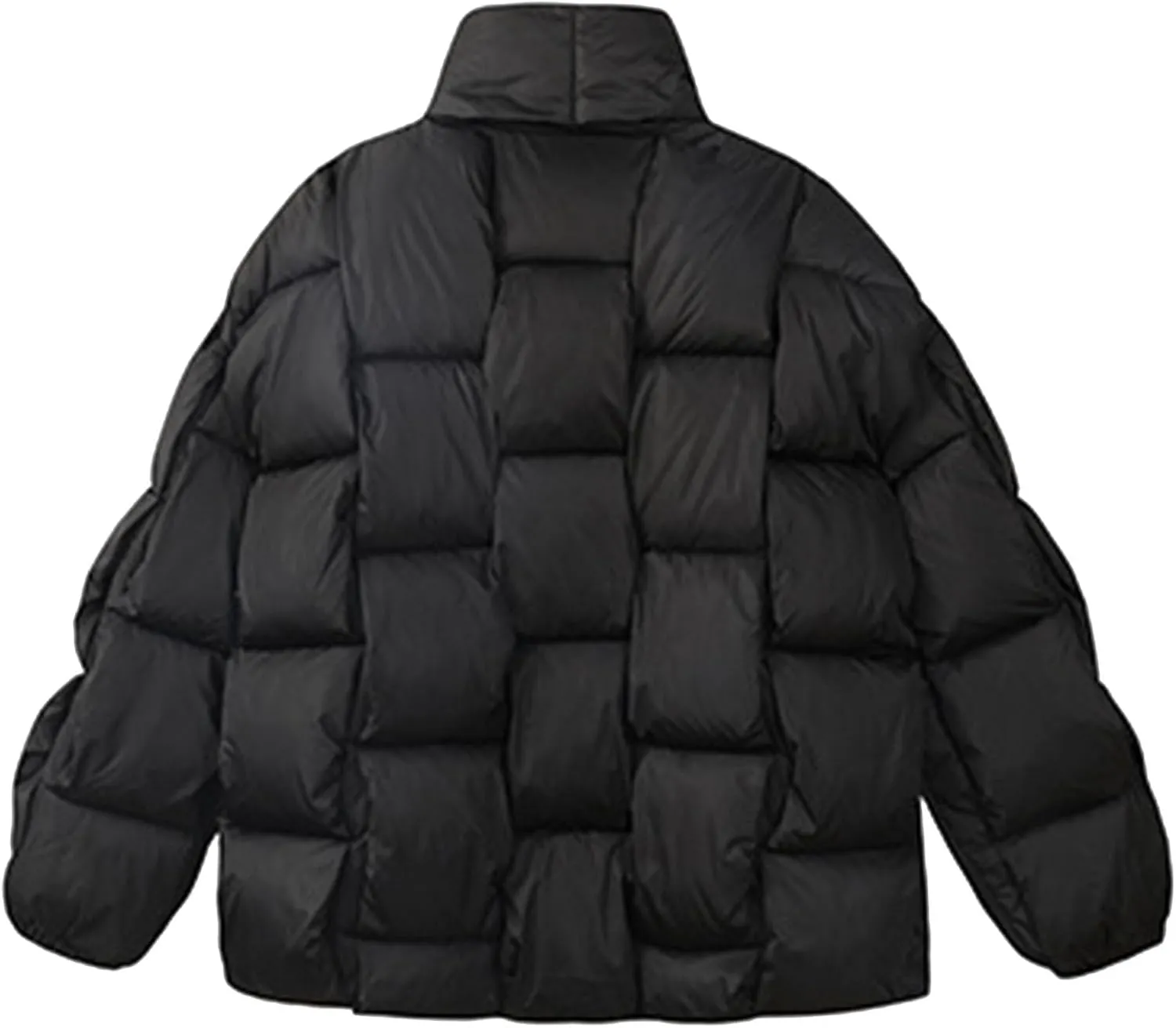 SMIDOW Cropped Puffer Jacket For Women Trendy 2023 Quilted Padded Bubble Coat Solid Warm Winter Short Jackets Outerwear