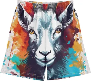 SPRIPORT Sheep Colorful Boy's Lightweight Casual Shorts Summer Athletic Shorts with Pockets for Hiking Camping Outdoor