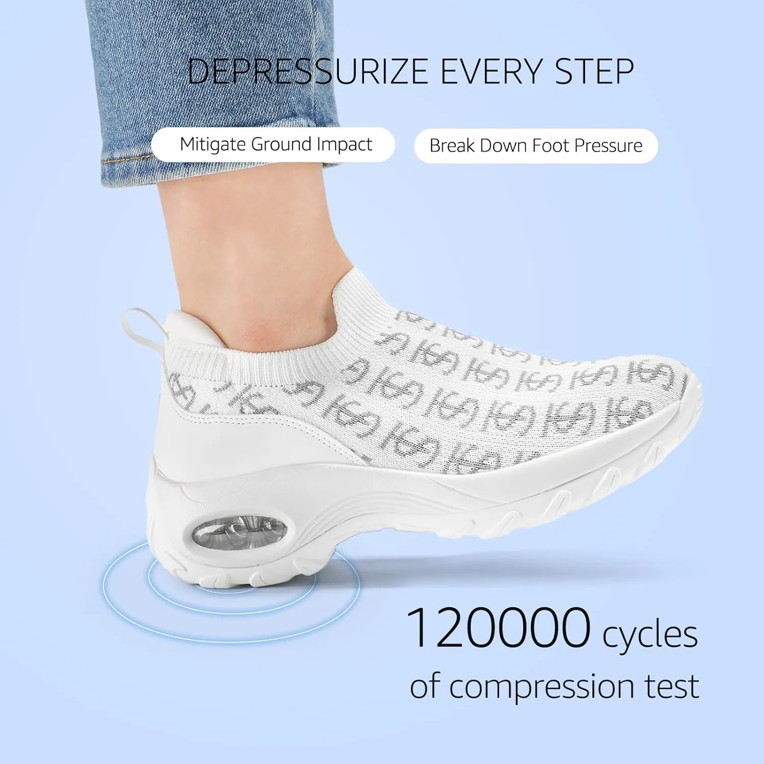 STQ Women Walking Shoes Casual Slip on Sneakers for All Day Standing & Foot Pain Reliefing