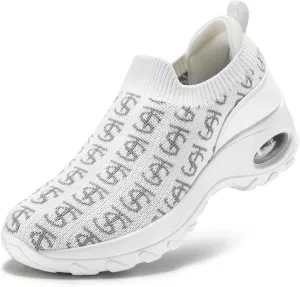 STQ Women Walking Shoes Casual Slip on Sneakers for All Day Standing & Foot Pain Reliefing