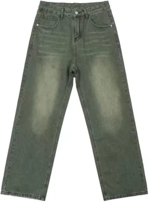 Straight Leg Jeans for Women High Waisted Frayed Baggy Pants Raw Hem Loose Floor Length Wide Leg Boyfriends Jeans
