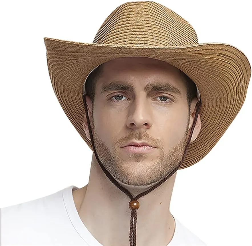 Straw Cowboy Hat Western Cowboy Hat Cowgirl Wide Brim Fedora Panama Hat Summer Beach Sun Hat Woven Straw Hat Sombrero Travel