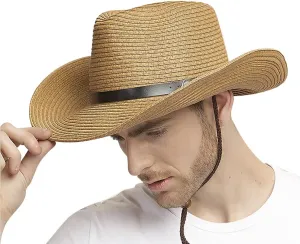Straw Cowboy Hat Western Cowboy Hat Cowgirl Wide Brim Fedora Panama Hat Summer Beach Sun Hat Woven Straw Hat Sombrero Travel