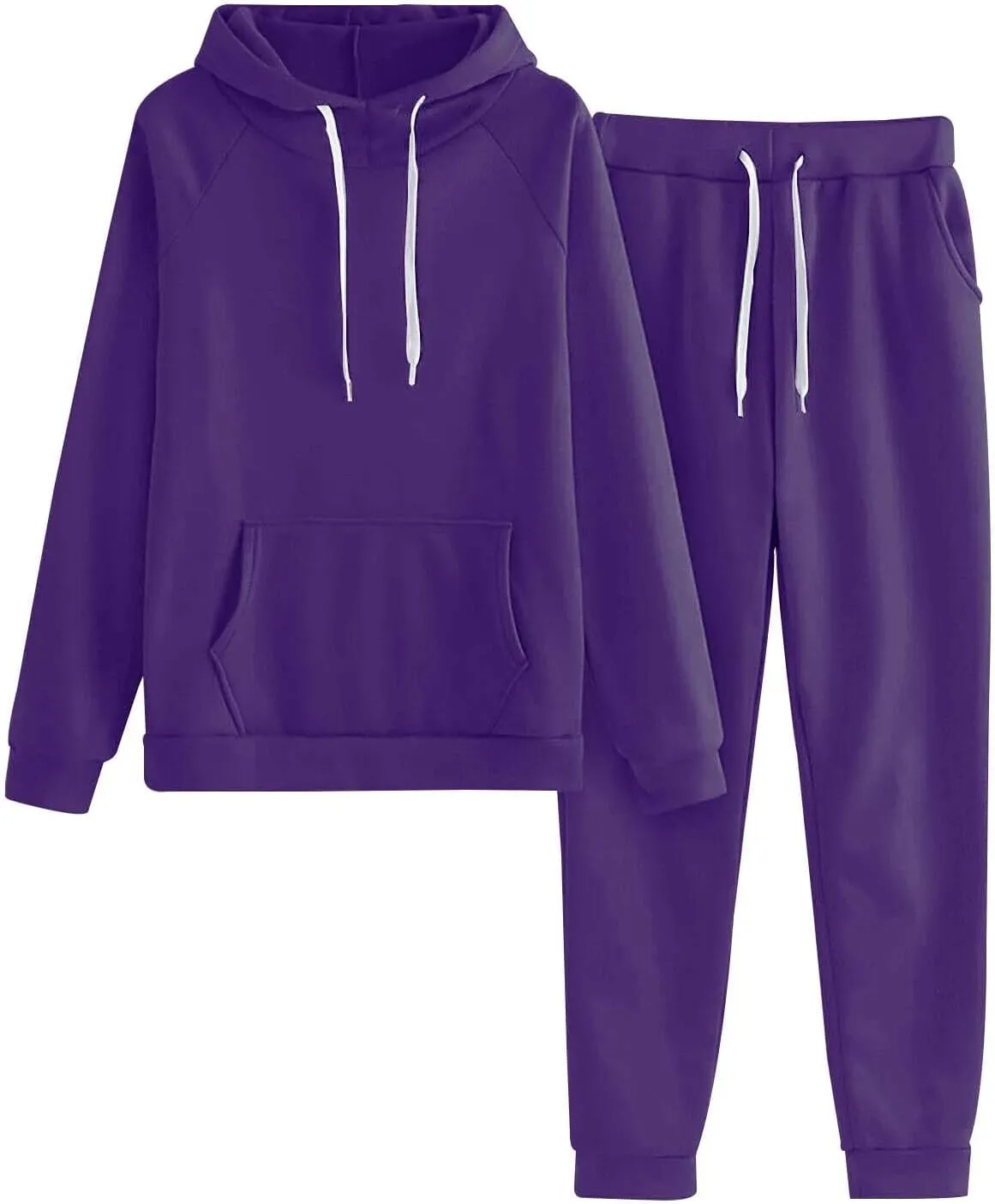 Sweatsuits for Women Set 2 Piece Hoodie Solid Color Sports Pants Tracksuits Trending Fashion 2023 Casual Jogger Set