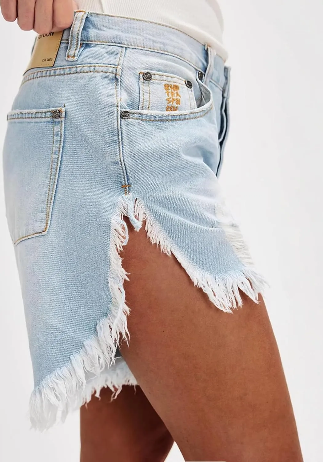 Tbahhir Women Ripped Denim Shorts Long Frayed High Waisted Side Slit Jean Short Distressed Club Streetwear Casual