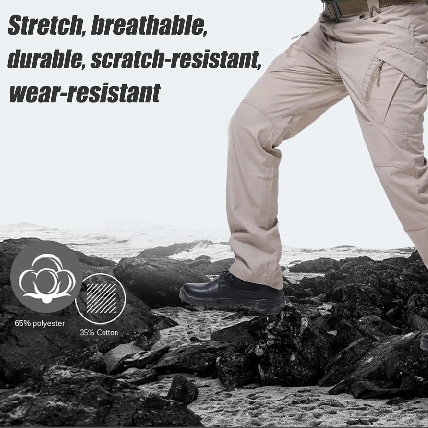 Texwix Tactical Pants for Men, Flexcamo - Tactical Waterproof Pants, Flex Camo Multi Pockets Outdoor Stretch Cargo Pants