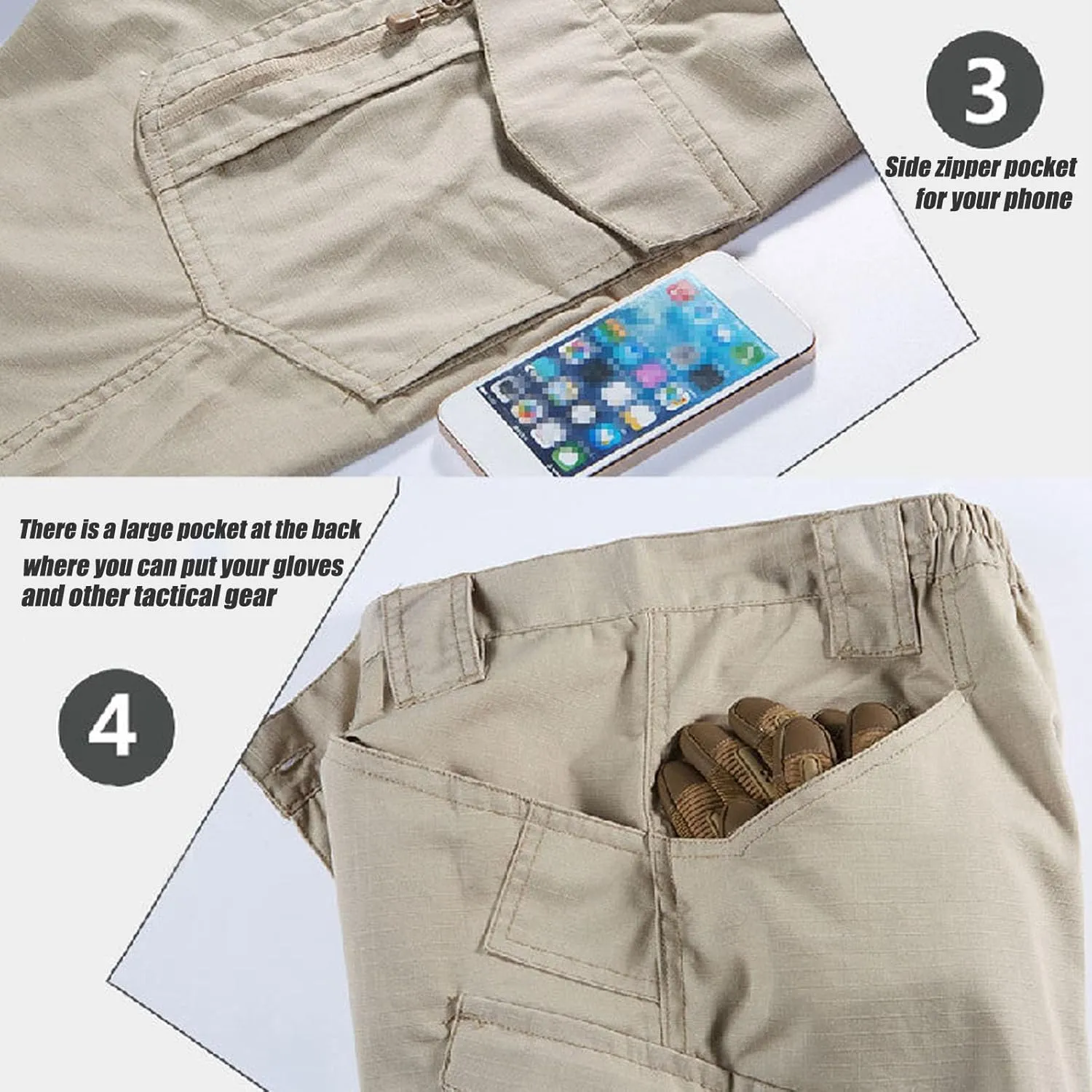 Texwix Tactical Pants for Men, Flexcamo - Tactical Waterproof Pants, Flex Camo Multi Pockets Outdoor Stretch Cargo Pants