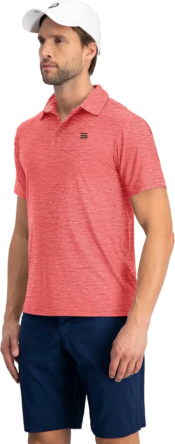 Three Sixty Six Golf Shirts for Men - Dry Fit Short-Sleeve Polo, Athletic Casual Collared T-Shirt