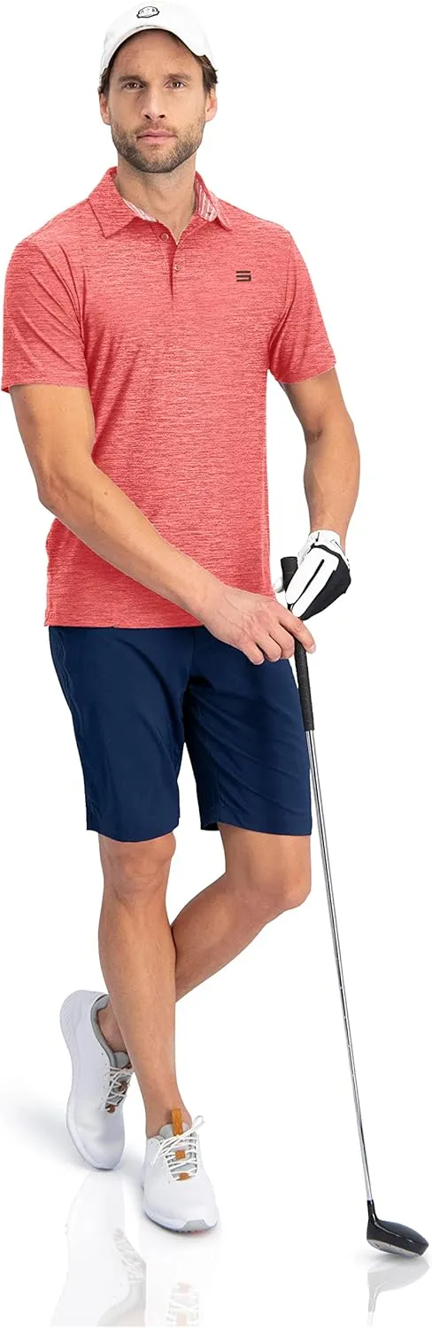 Three Sixty Six Golf Shirts for Men - Dry Fit Short-Sleeve Polo, Athletic Casual Collared T-Shirt
