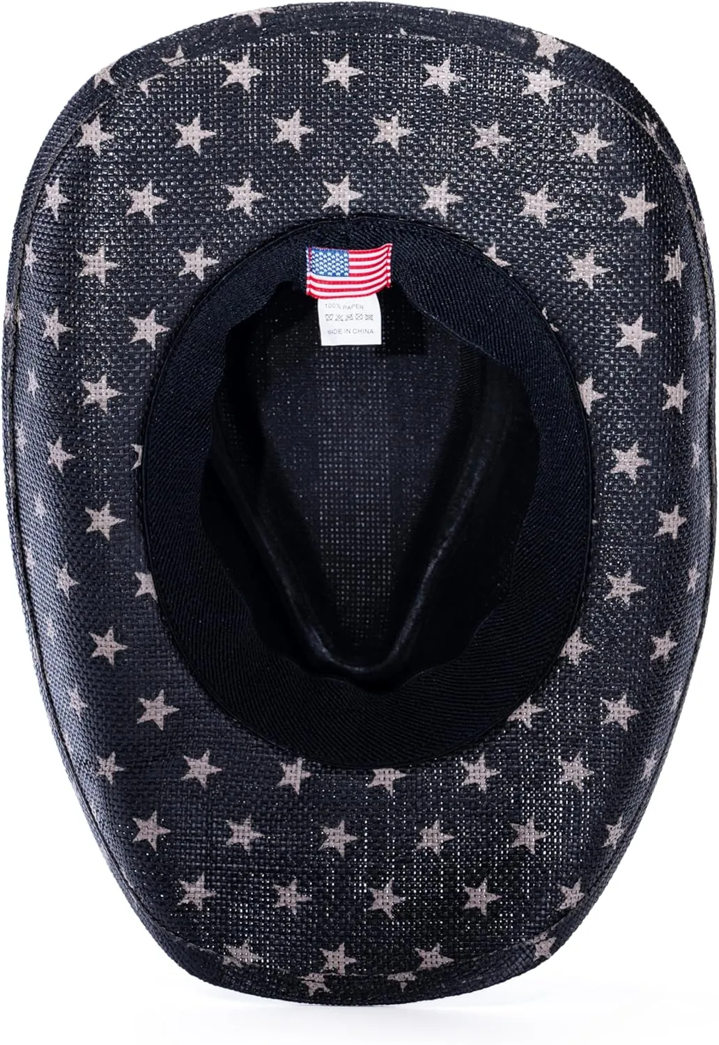 thuizen American Flag Patriotic Stars and Stripes Design Sturdy Pinch Crown Rolled Brim Straw Cowboy Hat