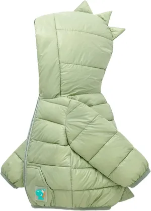Toddler Baby Boys Girls Winter Dinosaur Coat Unisex Zip Up Puffer Jacket Cartoon Down Coats Outerwear Warm Clothes
