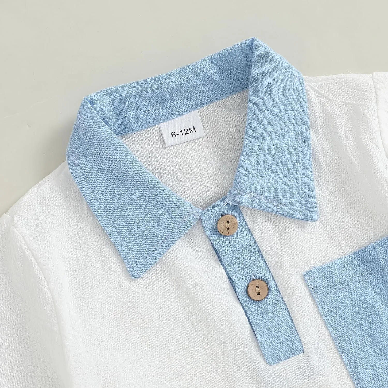 Toddler Boy Summer Clothes Button Lapel Collar T-Shirt & Casual Shorts Cotton Line 2Pcs Outfits