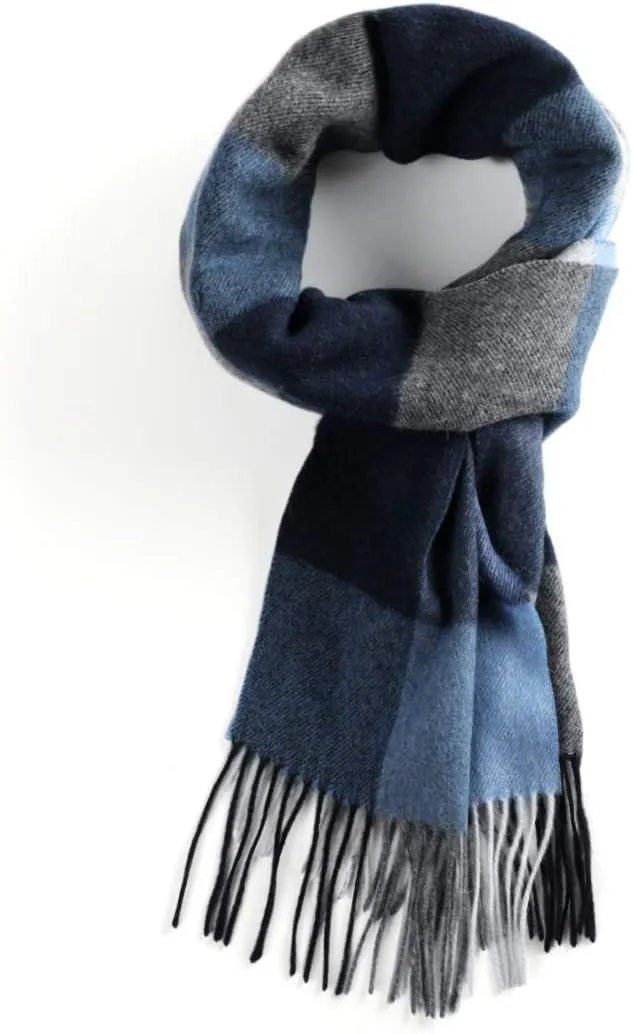 Unisex 100% Wool Cashmere Scarf for Men Women Warm Winter Scarves