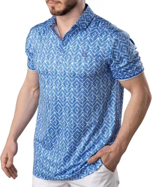 Uther Mens Golf Polo Moisture Wicking Quick-Dry Short Sleeve Shirt with Fashionable Designs for Men