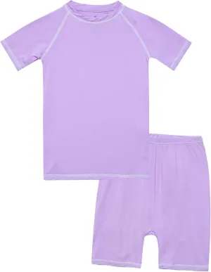 VAENAIT BABY Infant Toddler Junior Girls Boys Pajamas Pyjamas Sleepwear Set Solid Bamboo Daily Short Summer Pjs Set 6M-12Y