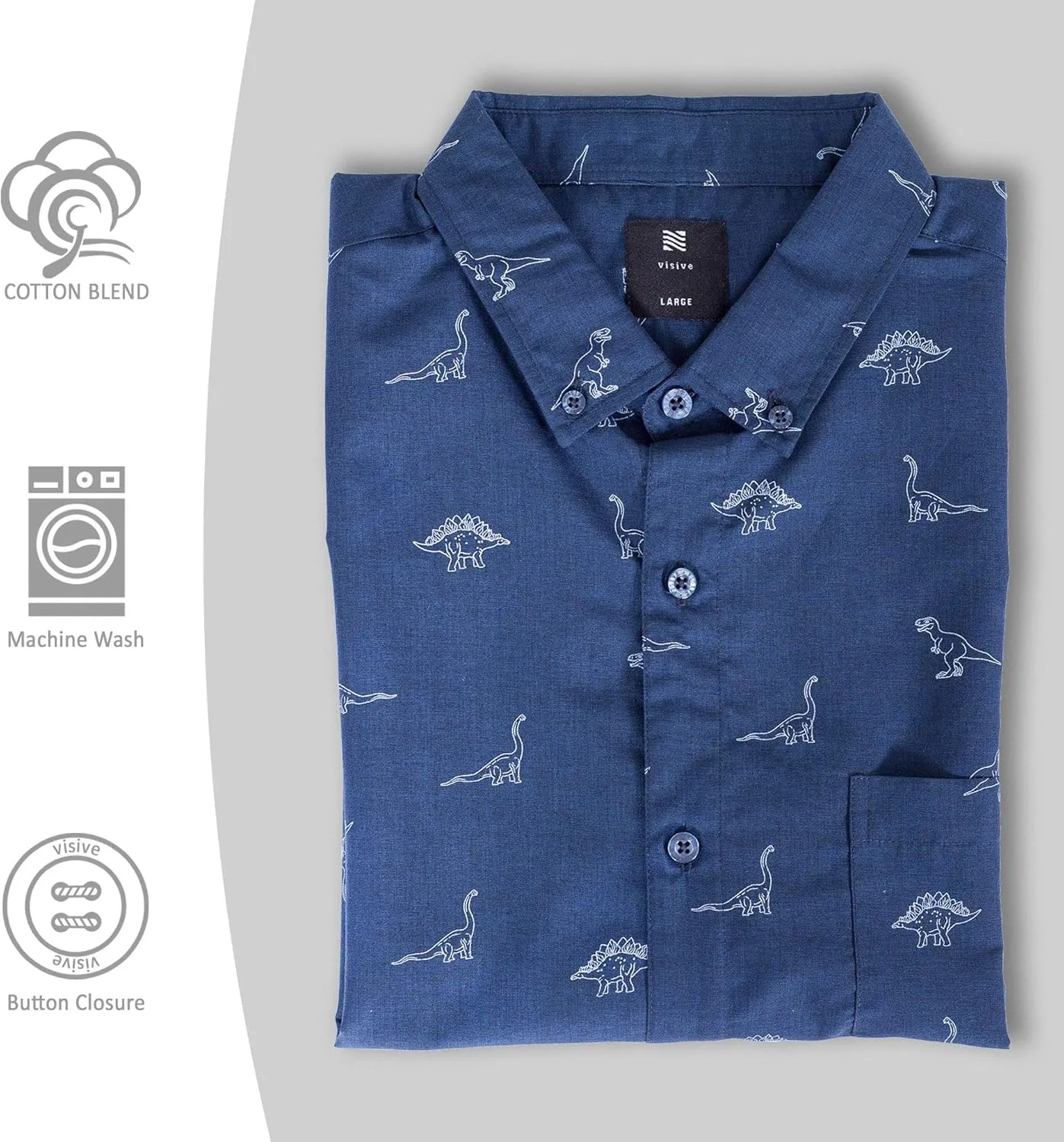 Visive Mens Short Sleeve Button Down Printed Shirts - Over 45 Novelty Prints Sizes S - 4XL