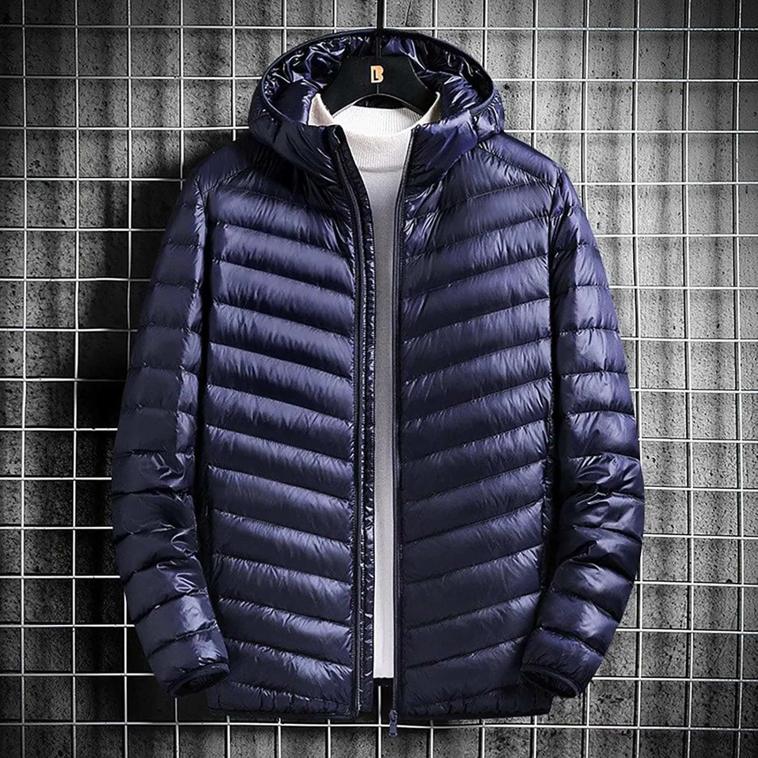 Winter Jackets for Men Lightweight Puffer Jacket Zip up Padded Coat Packable Down Jacket Quilted Insulated Jacket