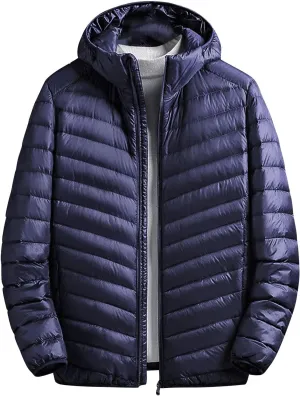 Winter Jackets for Men Lightweight Puffer Jacket Zip up Padded Coat Packable Down Jacket Quilted Insulated Jacket