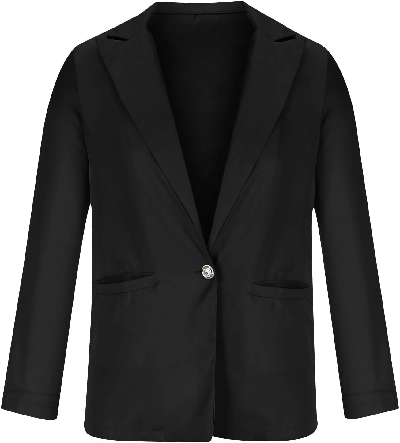 Wkishenl Blazers for Women Business Casual Long Sleeve Solid Blazer Jacket Button Down Open Front Jacket Work Office Suits