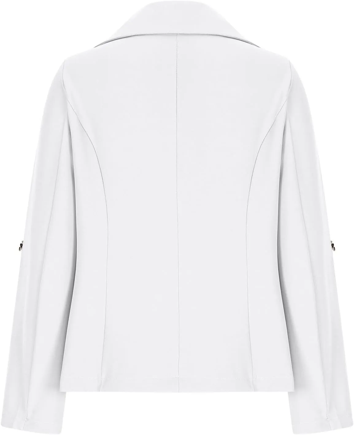 Wkishenl Women Blazers Long Sleeve Roll Up Open Front Casual Jackets Button Up Lapel Collar Blazer Trendy Solid Color Outwear