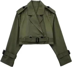 Woman Trench Coat Women Long Sleeve Short Elegant Coats Women's Fashion Windbreakers
