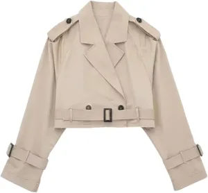 Woman Trench Coat Women Long Sleeve Short Elegant Coats Women's Fashion Windbreakers