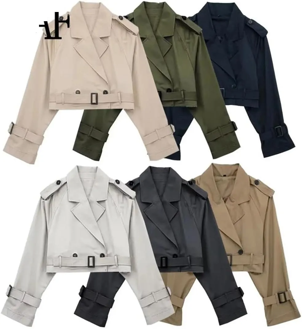 Woman Trench Coat Women Long Sleeve Short Elegant Coats Women's Fashion Windbreakers