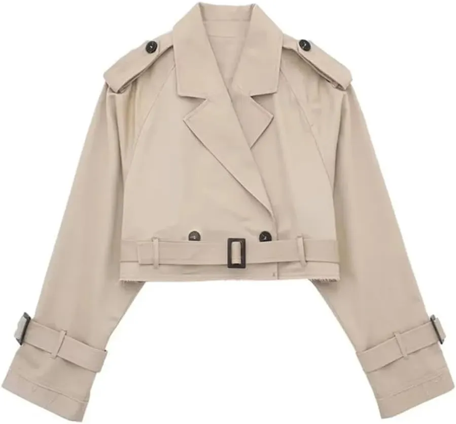 Woman Trench Coat Women Long Sleeve Short Elegant Coats Women's Fashion Windbreakers