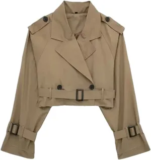 Woman Trench Coat Women Long Sleeve Short Elegant Coats Women's Fashion Windbreakers
