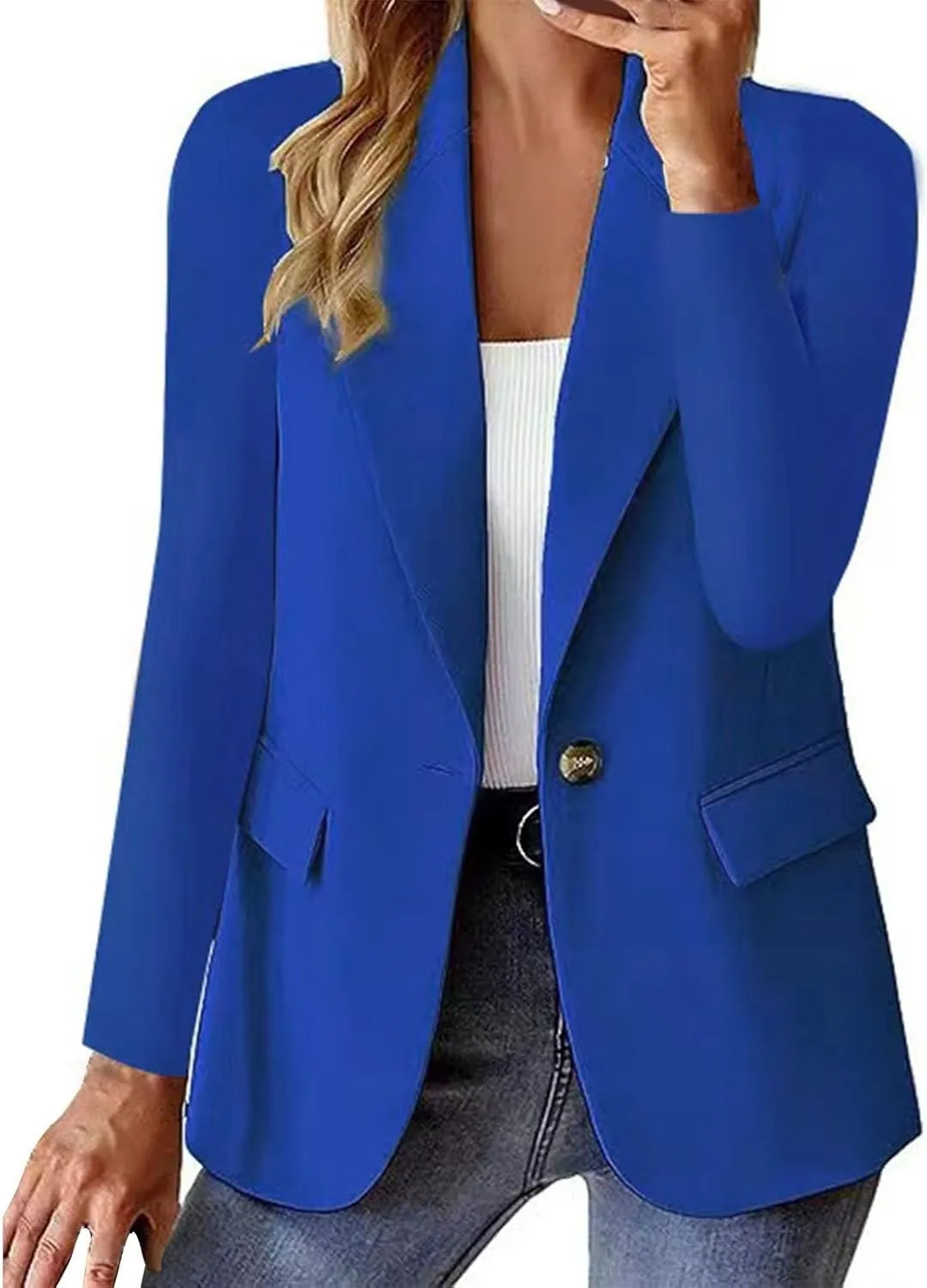 Women Blazers for Work Casual Business Casual Jackets Long Sleeve Lapel Open Front Cardigan Office Suit with Pockets
