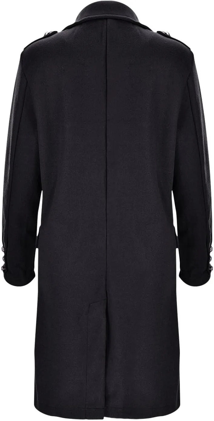 Women Winter Wool Blend Mid-Long Trench Coat Notch Lapel Double-Breasted Overcoat Jacket Fashion Pea Coats Outwear