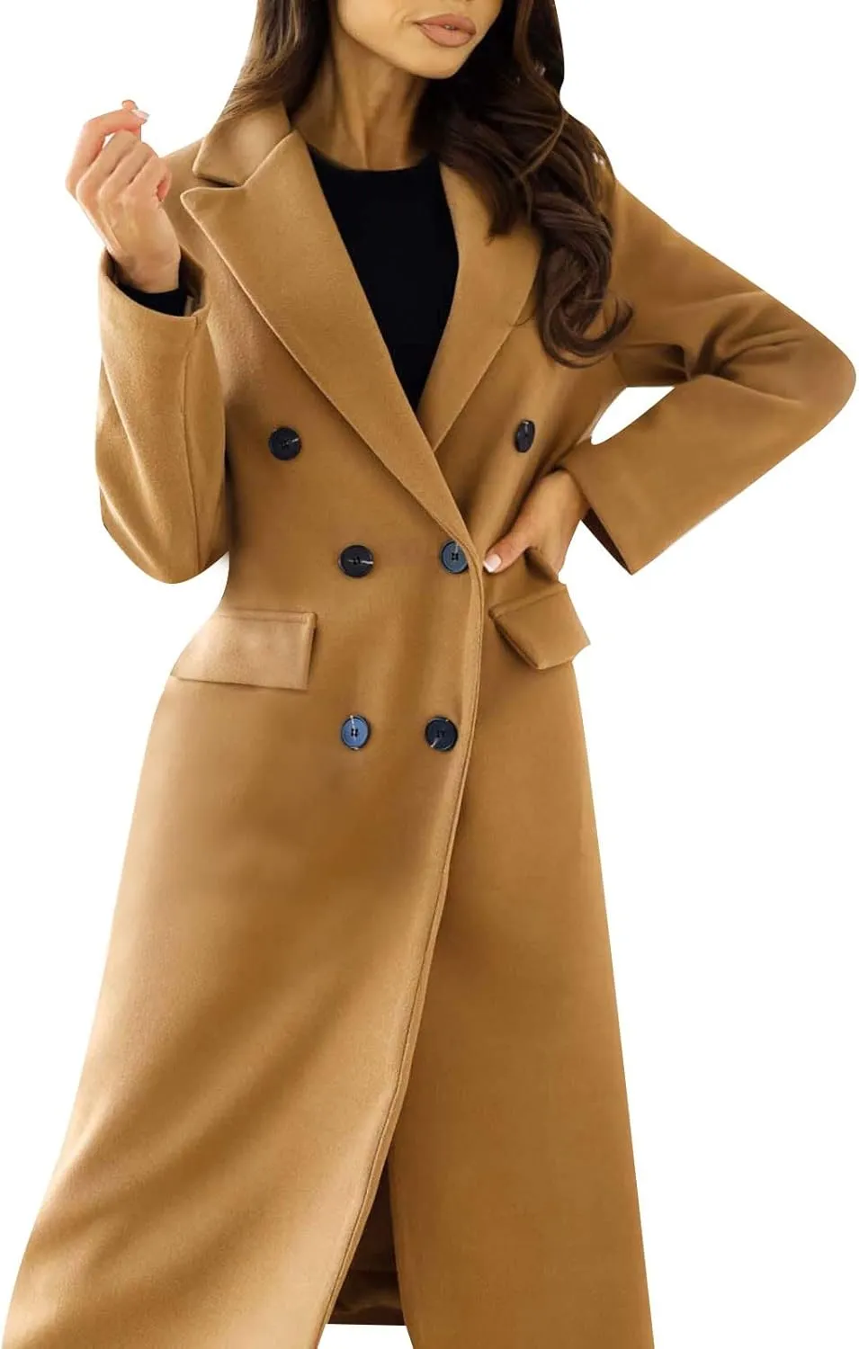Women's 2023 Fashion Winter Coat Down Lapel Plush Plaid Coat Loose Long Coat Womens Coats Winter Womens Trench Coat