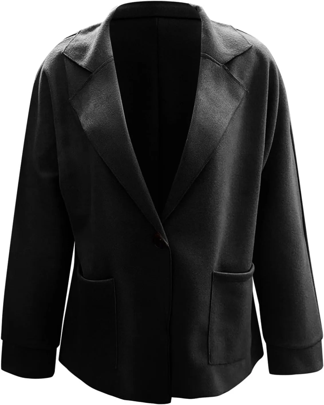 Women's Faux Suede Jackets Fall Clothes Winter Long Sleeve Open Front Cropped Coat Casual Outwear With Pocket 2024