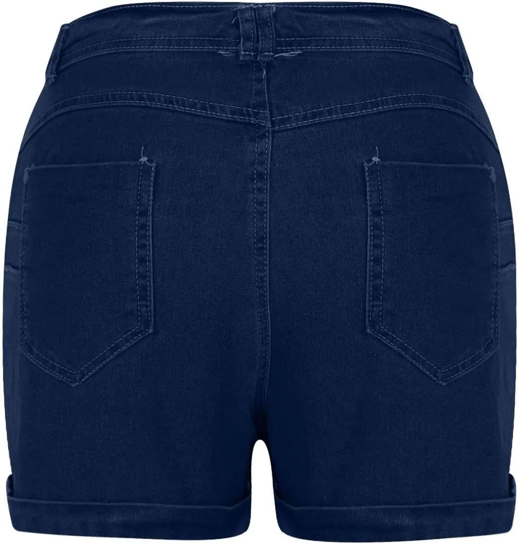 Womens Jean Shorts Stretchy High Waisted Summer Casual Denim Skinny Butt Lift Shorts Elastic Fashion Y2k Jeans Shorts
