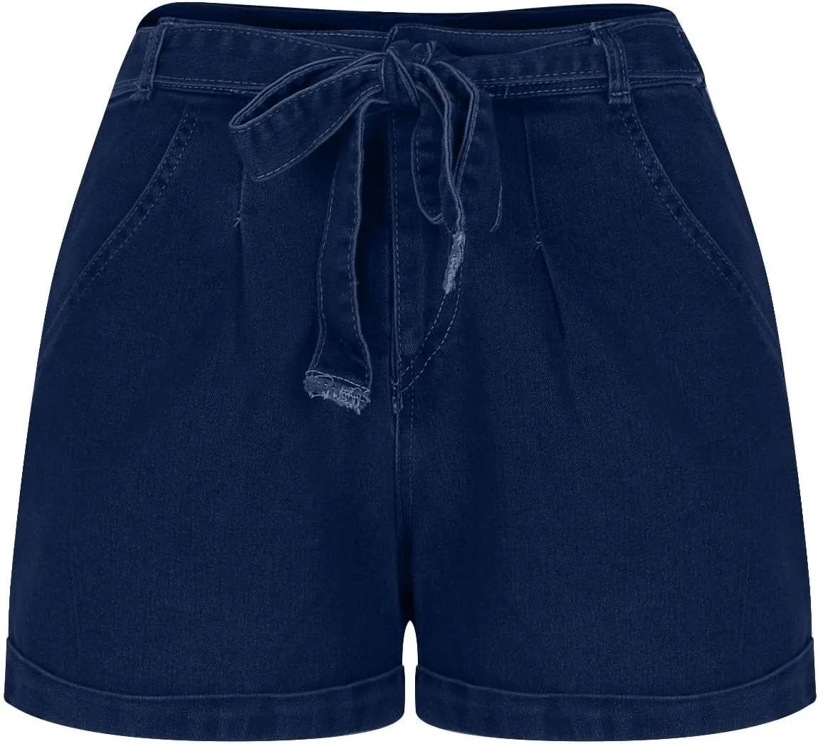 Womens Jean Shorts Stretchy High Waisted Summer Casual Denim Skinny Butt Lift Shorts Elastic Fashion Y2k Jeans Shorts