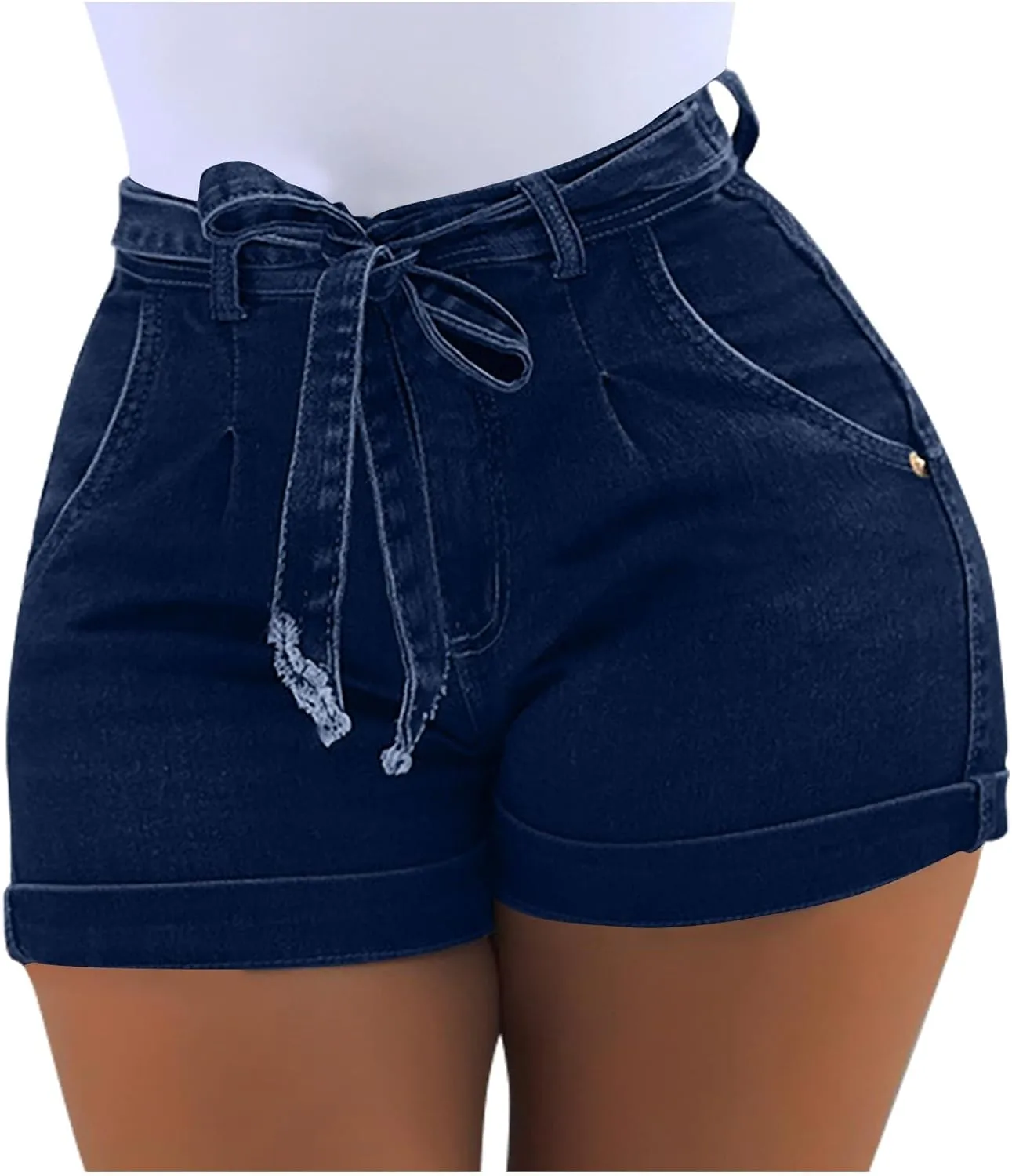 Womens Jean Shorts Stretchy High Waisted Summer Casual Denim Skinny Butt Lift Shorts Elastic Fashion Y2k Jeans Shorts
